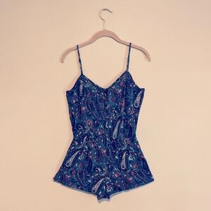 AMERICAN EAGLE OUTFITTERS Indigo Paisley Romper Women's Size Small